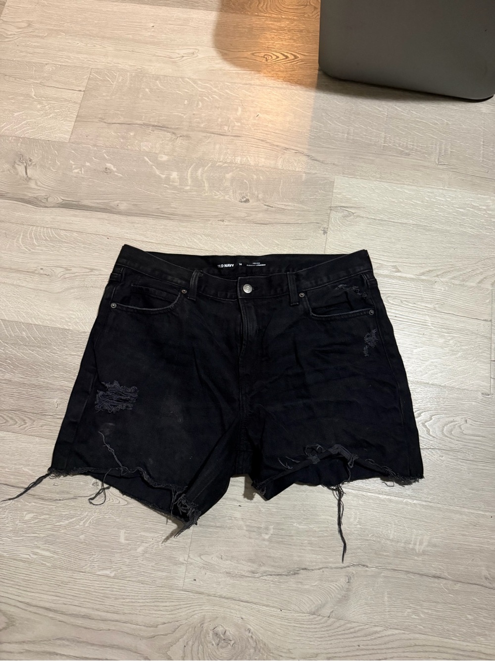 Old Navy Black Distressed Denim Shorts